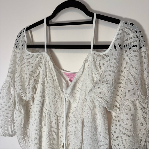 Lilly Pulitzer White Lace Dress Size M - Picture 4 of 7